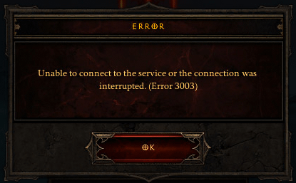 error3003 Diablo 3 Error List