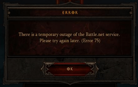error75 Diablo 3 Error List