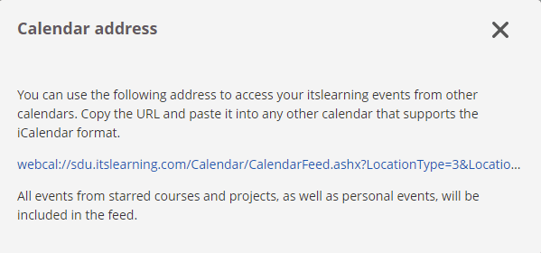 How to add itslearning calendar to Google Calendar
